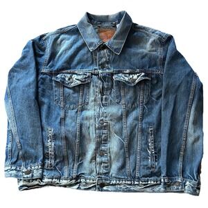 Levi's Denim Trucker Button Up Jacket 07158-0010 Distressed Wash